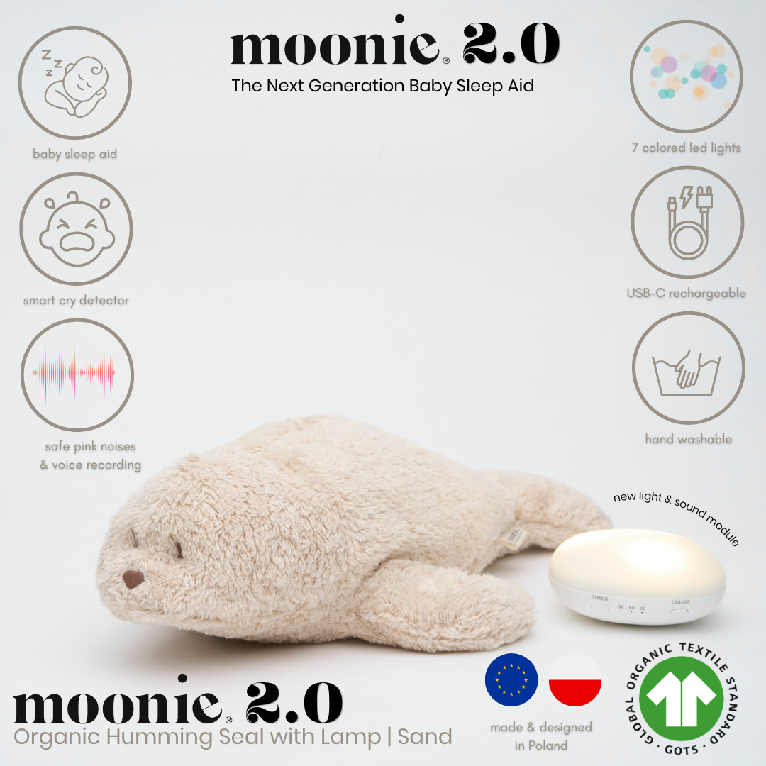 Seal Moonie 2.0 Organic Humming Baby Sleep Aid Stuffed Toy with Smart Cry Detector (Copy) (Copy)