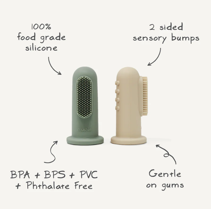MUSHIE Finger Toothbrush 2 Pc Pack