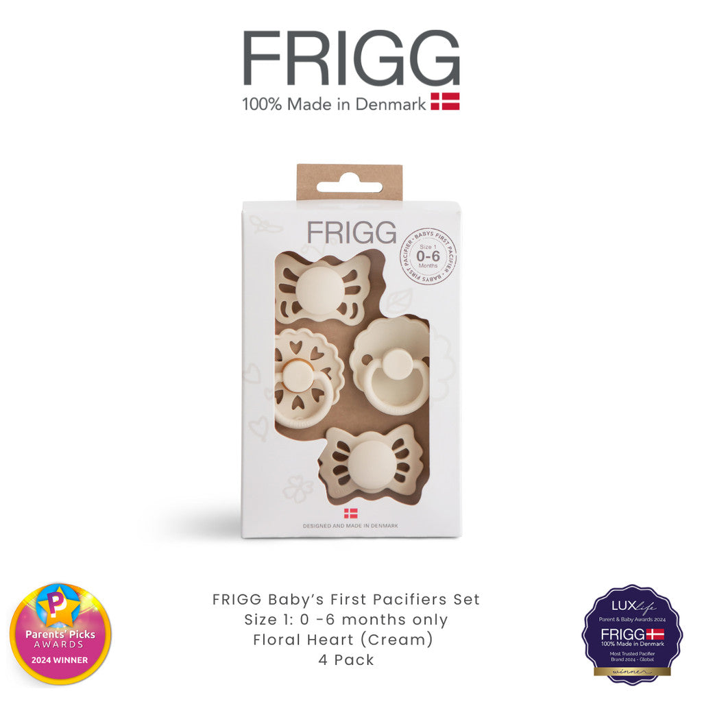 FRIGG Baby's First Pacifier Floral Heart 4-Pack