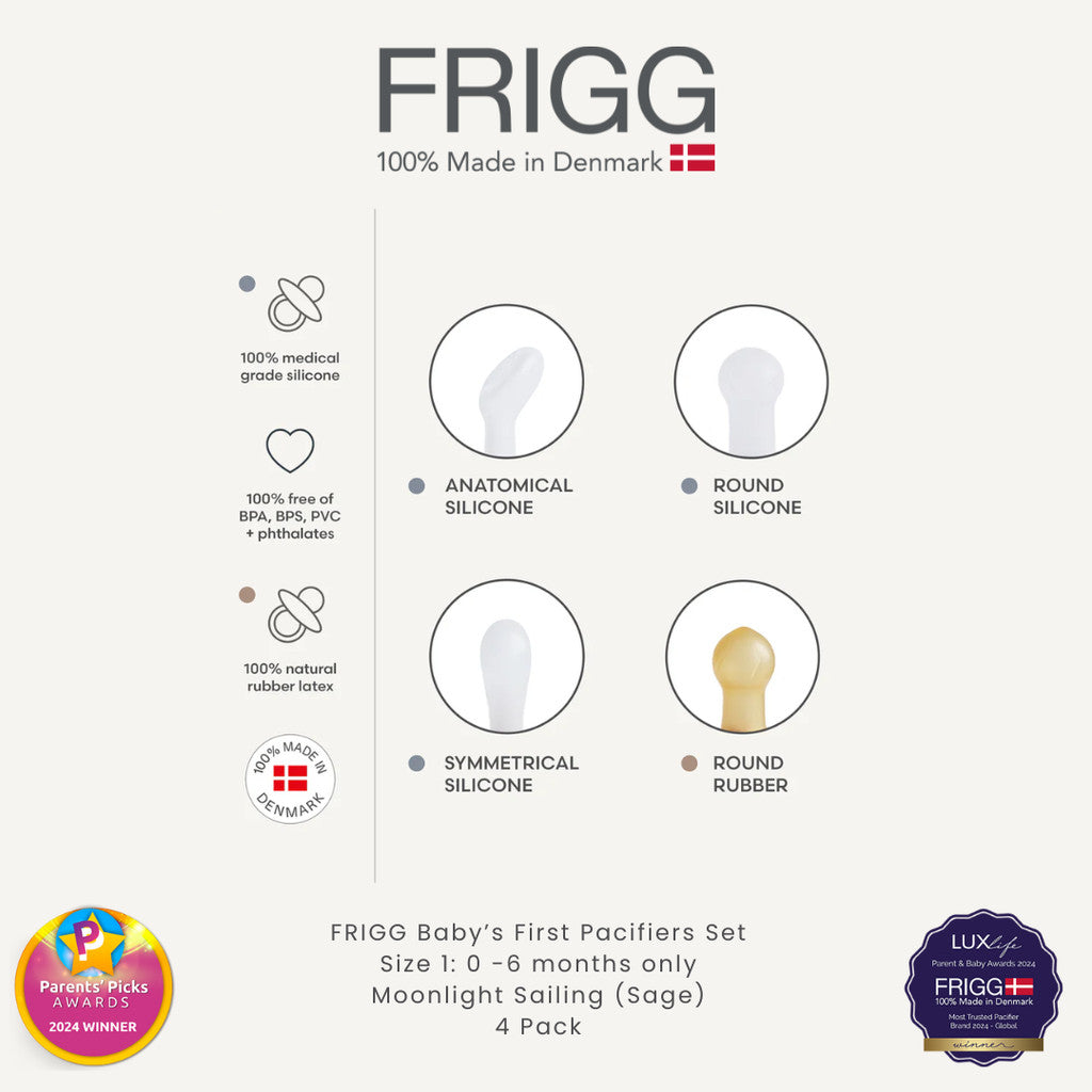 FRIGG Baby's First Pacifier Floral Heart 4-Pack