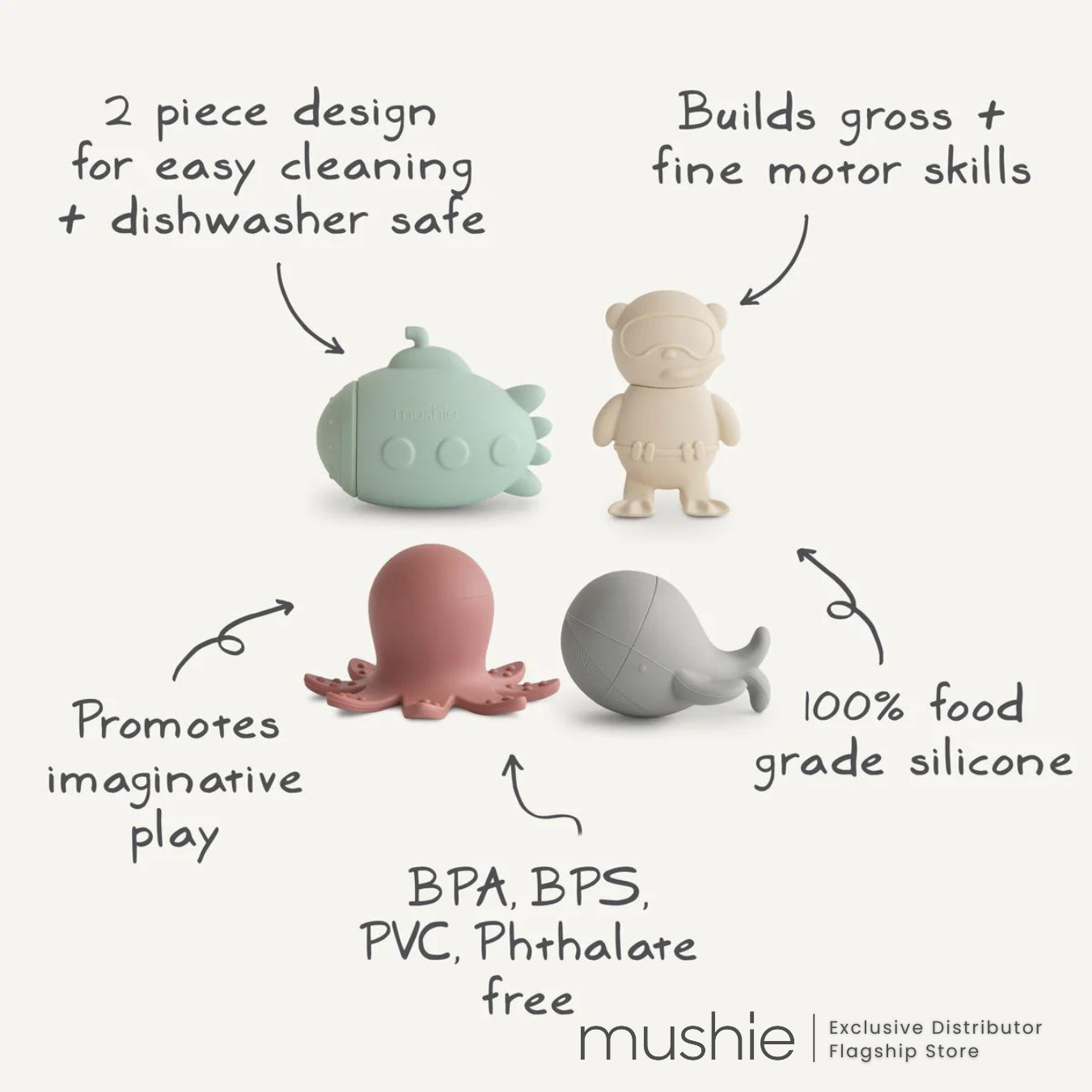 MUSHIE Bath Toy Play Set