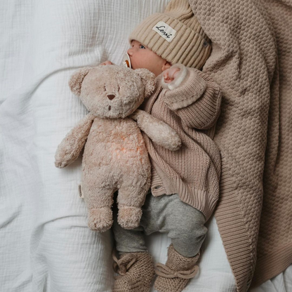 Bear  Moonie 2.0 Organic Humming Baby Sleep Aid Stuffed Toy with Smart Cry Detector