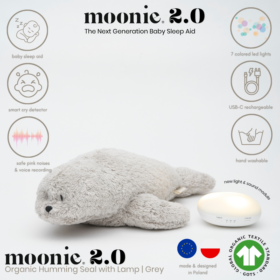 Seal Moonie 2.0 Organic Humming Baby Sleep Aid Stuffed Toy with Smart Cry Detector (Copy) (Copy)