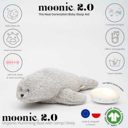 Seal Moonie 2.0 Organic Humming Baby Sleep Aid Stuffed Toy with Smart Cry Detector (Copy) (Copy)