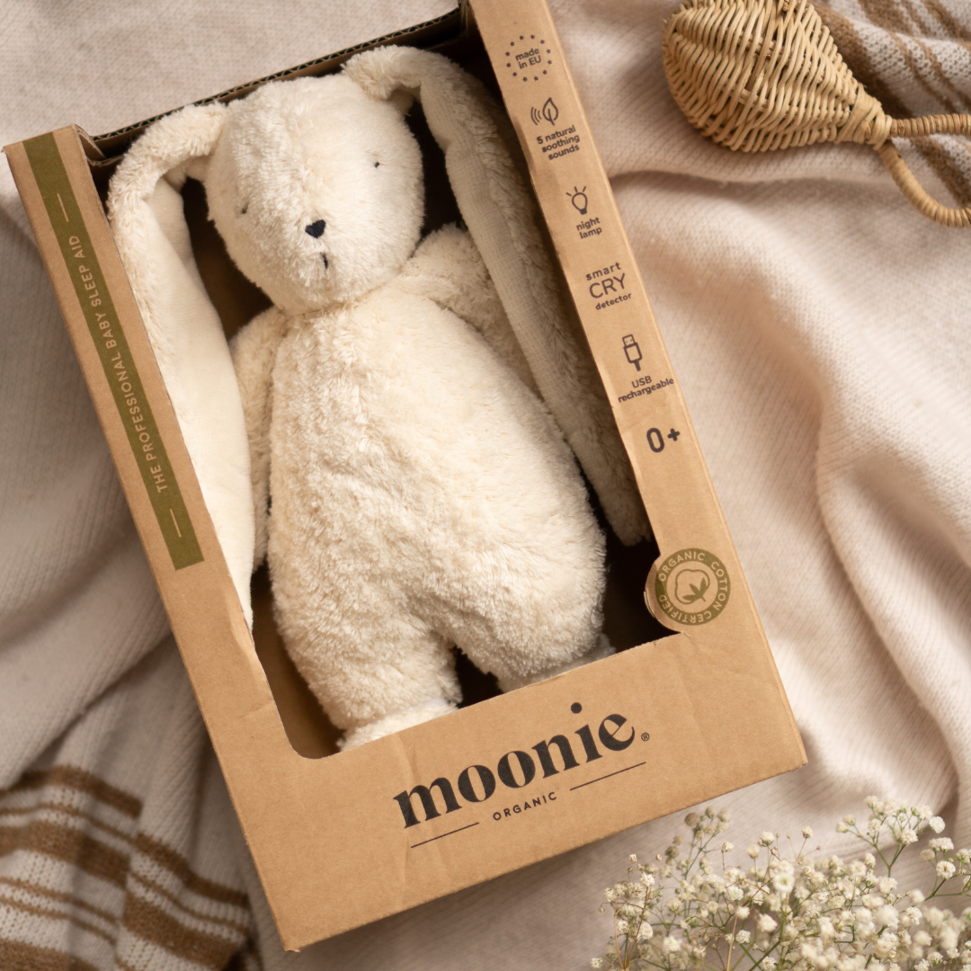 Bunny Moonie 2.0 Organic Humming Baby Sleep Aid Stuffed Toy with Smart Cry Detector (Copy)