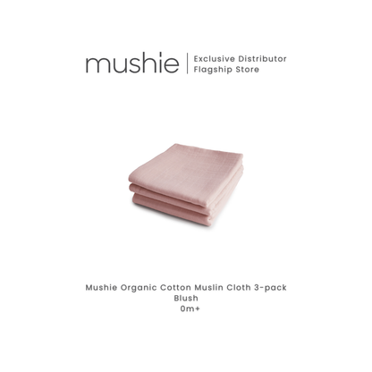MUSHIE Organic Cotton Muslin Cloths 3-Pack