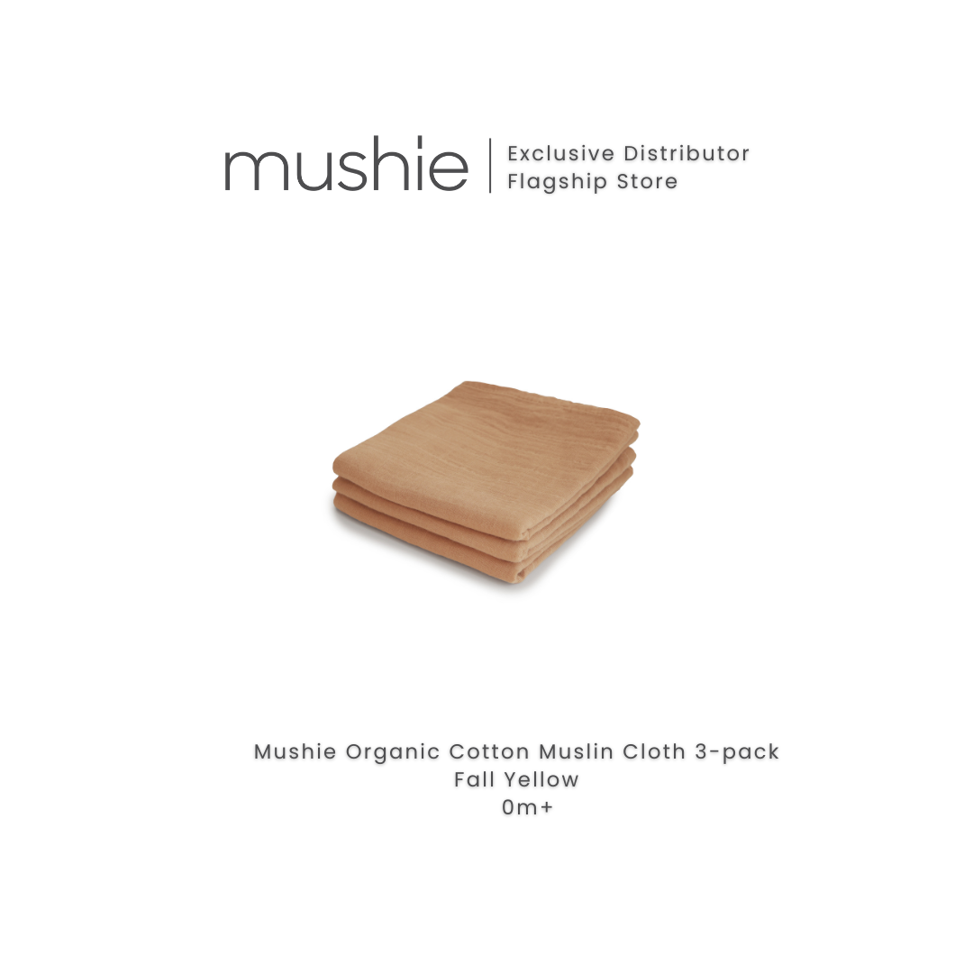 MUSHIE Organic Cotton Muslin Cloths 3-Pack