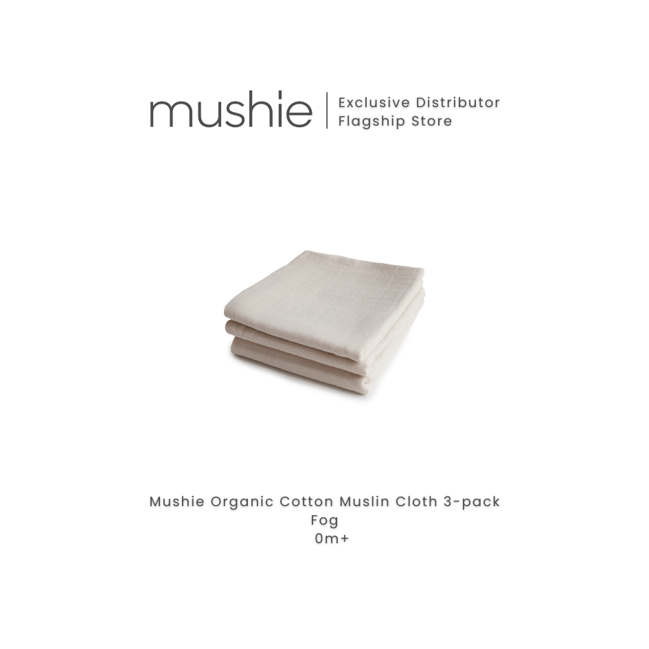 MUSHIE Organic Cotton Muslin Cloths 3-Pack
