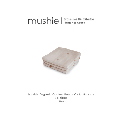 MUSHIE Organic Cotton Muslin Cloths 3-Pack