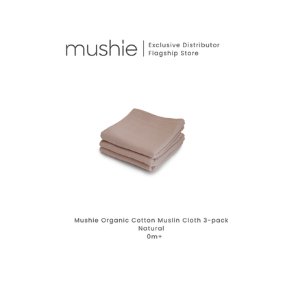 MUSHIE Organic Cotton Muslin Cloths 3-Pack