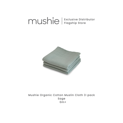 MUSHIE Organic Cotton Muslin Cloths 3-Pack