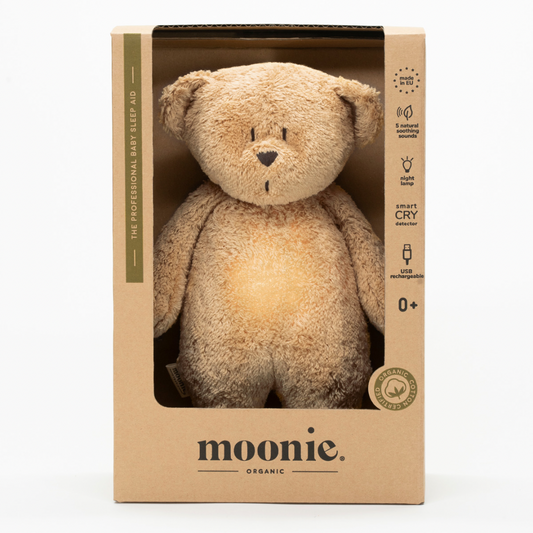 Moonie Organic Humming Bear Cappucino  Baby Sleep Aid with Smart Cry Detector