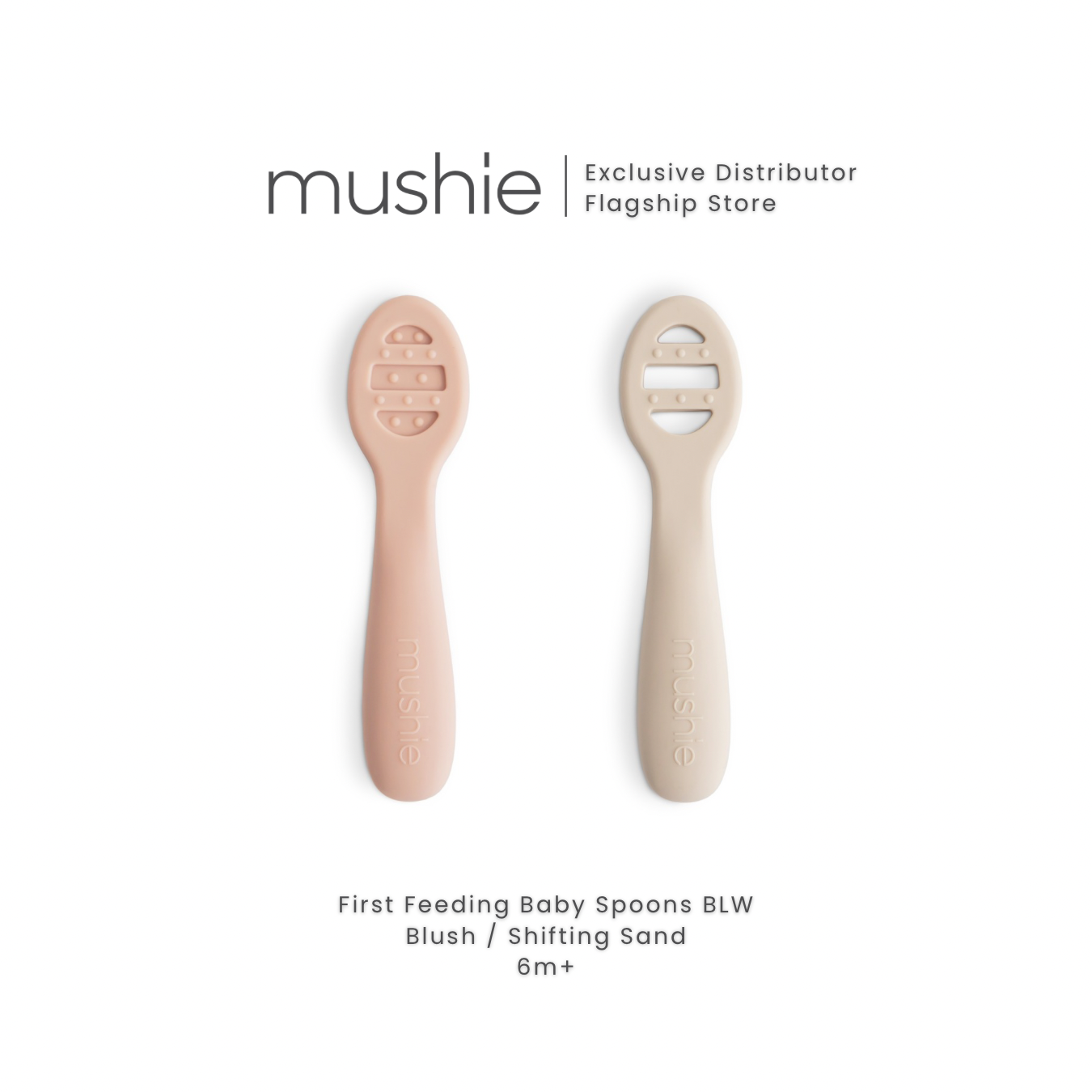 MUSHIE Silicone Feeding Spoons 2-Pack