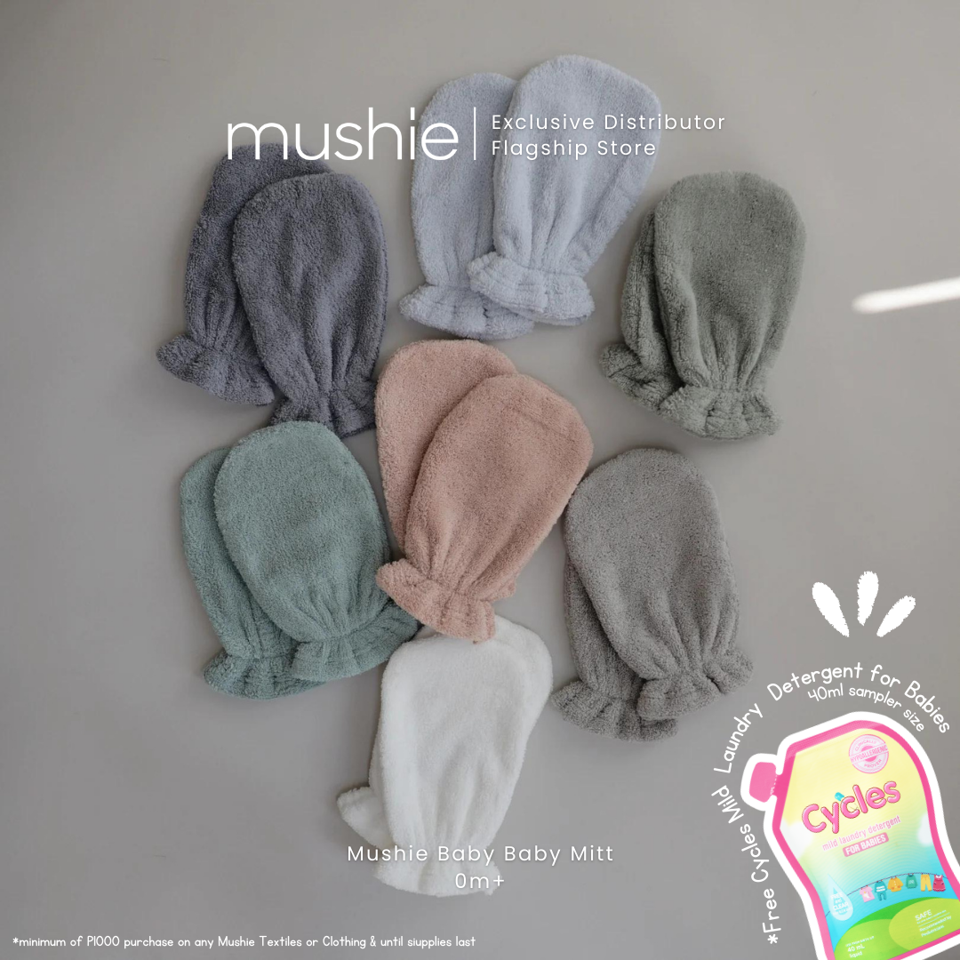 MUSHIE Organic Cotton Bath Mitt 2 Pack