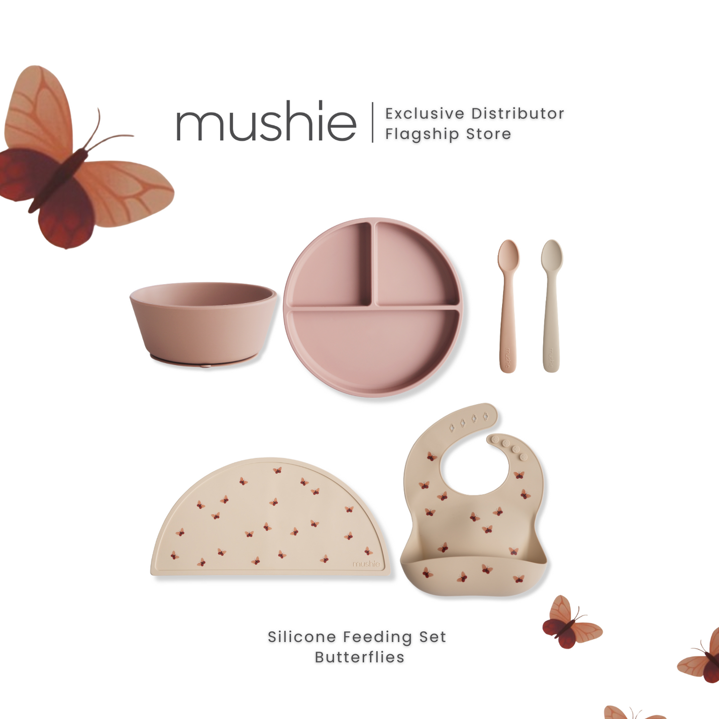 Mushie Silicone Feeding Set for First Feeders