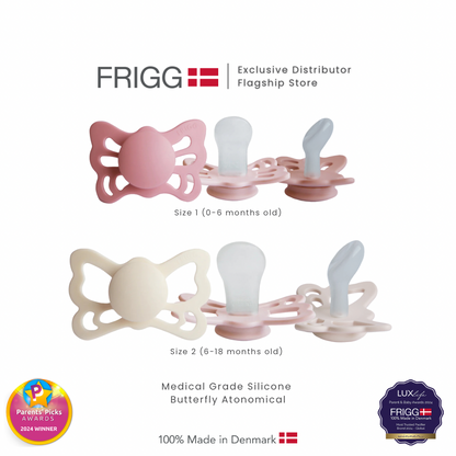 FRIGG Butterfly Anatomical Medical Grade Silicone Pacifier (Single Pack)