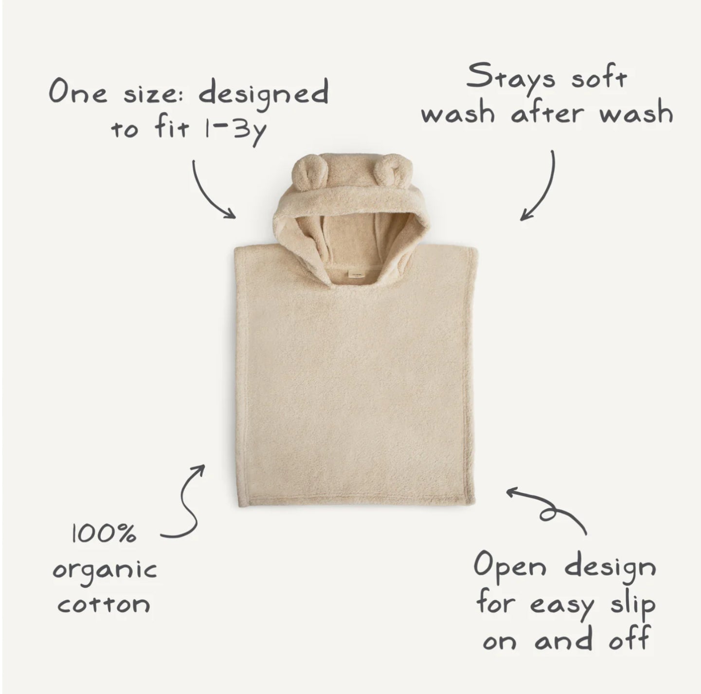 Mushie Bear Poncho Towel | Mushie Frigg Flagship Store