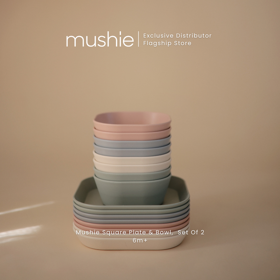 MUSHIE Square Dinnerware Plates, Set of 2
