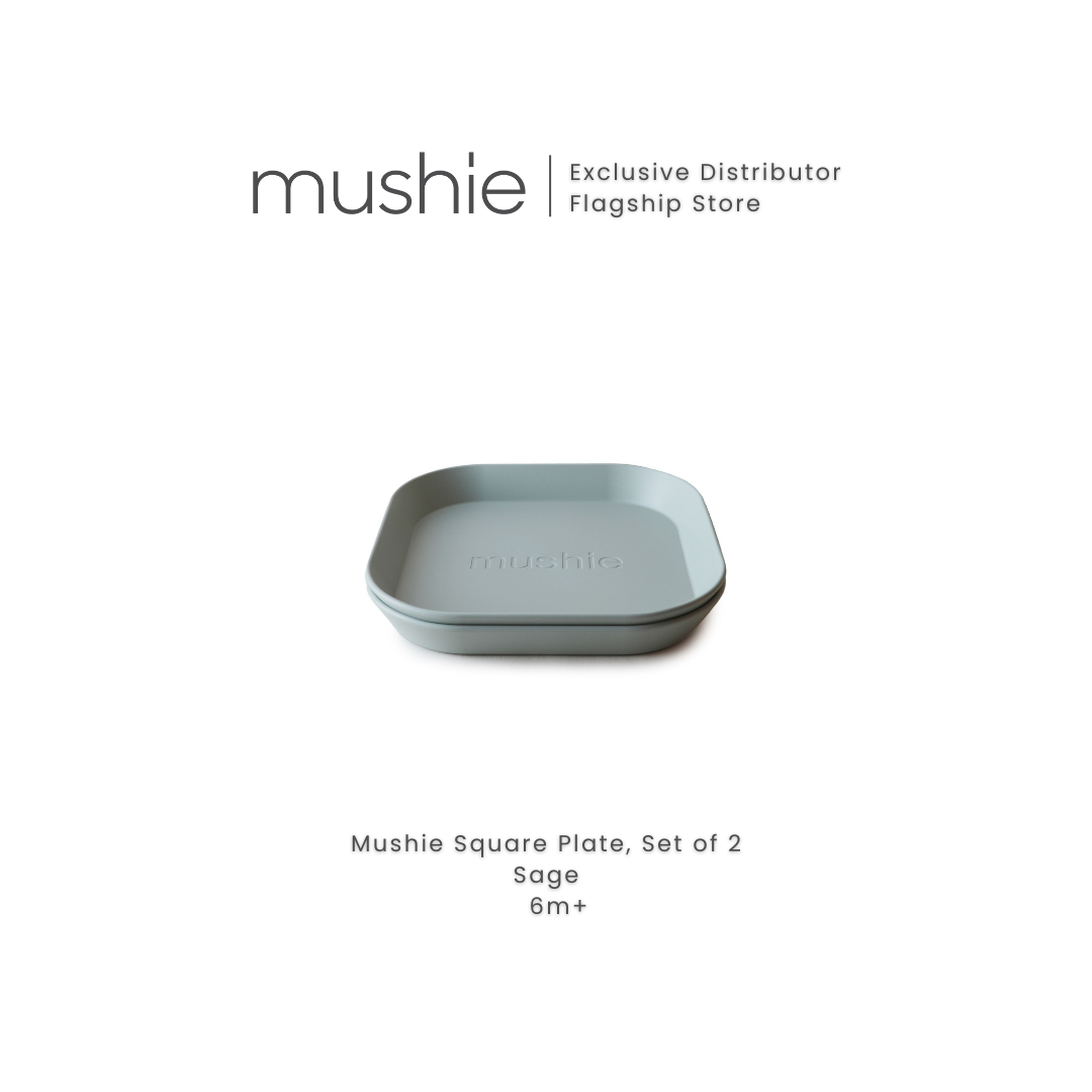 MUSHIE Square Dinnerware Plates, Set of 2