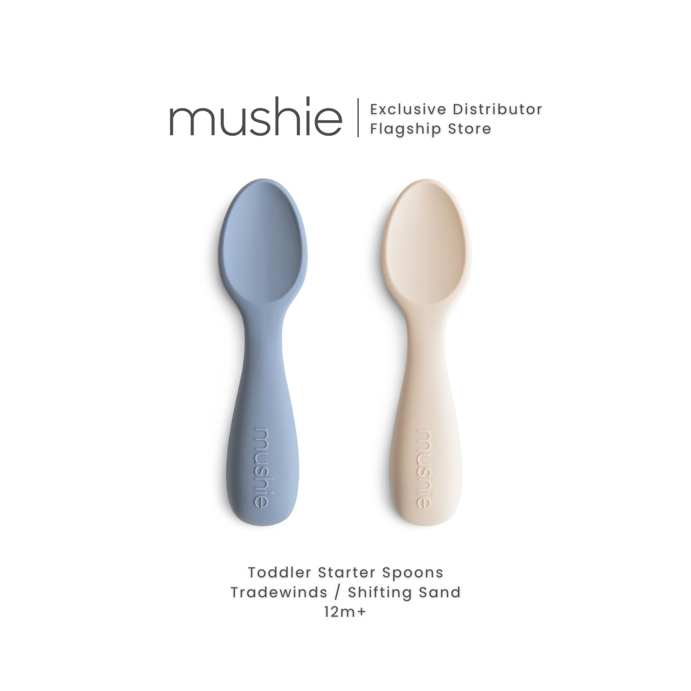 MUSHIE Silicone Feeding Spoons 2-Pack