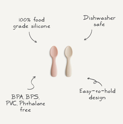 MUSHIE Silicone Feeding Spoons 2-Pack
