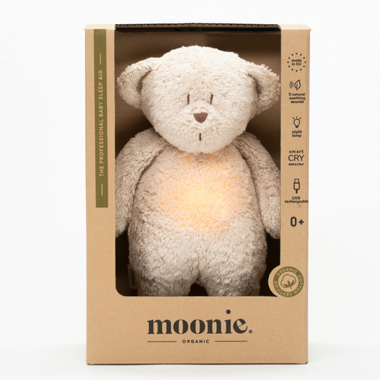 Moonie Organic Humming Bear Sand Baby Sleep Aid with Smart Cry Detector