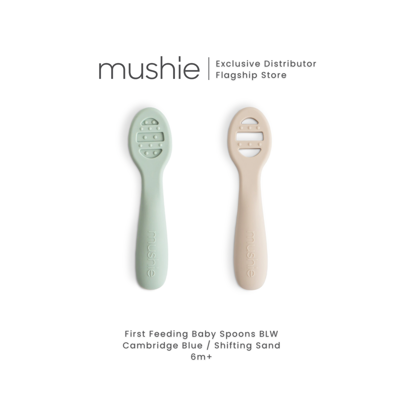 MUSHIE Silicone Feeding Spoons 2-Pack