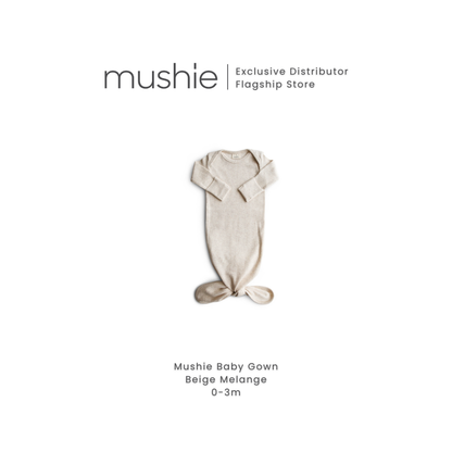 MUSHIE Clothing Ribbed Knotted Baby Gown