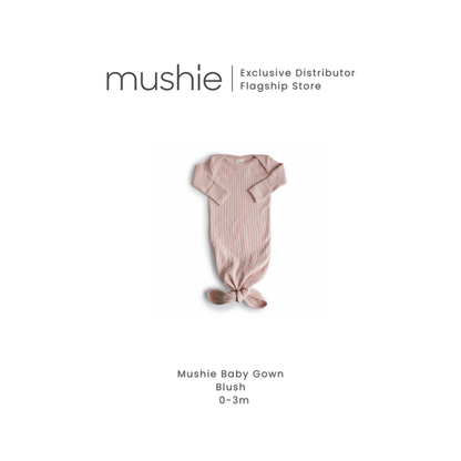 MUSHIE Clothing Ribbed Knotted Baby Gown