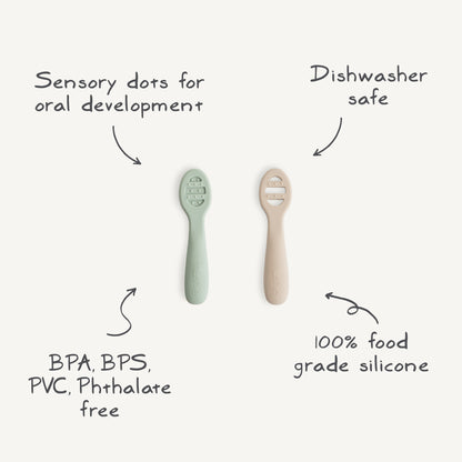 MUSHIE Silicone Feeding Spoons 2-Pack