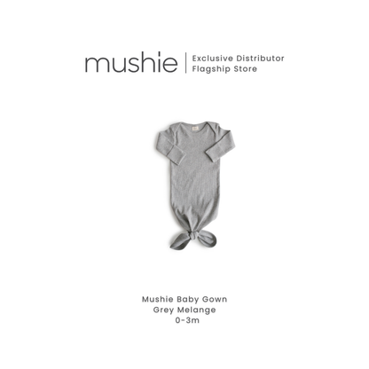 MUSHIE Clothing Ribbed Knotted Baby Gown