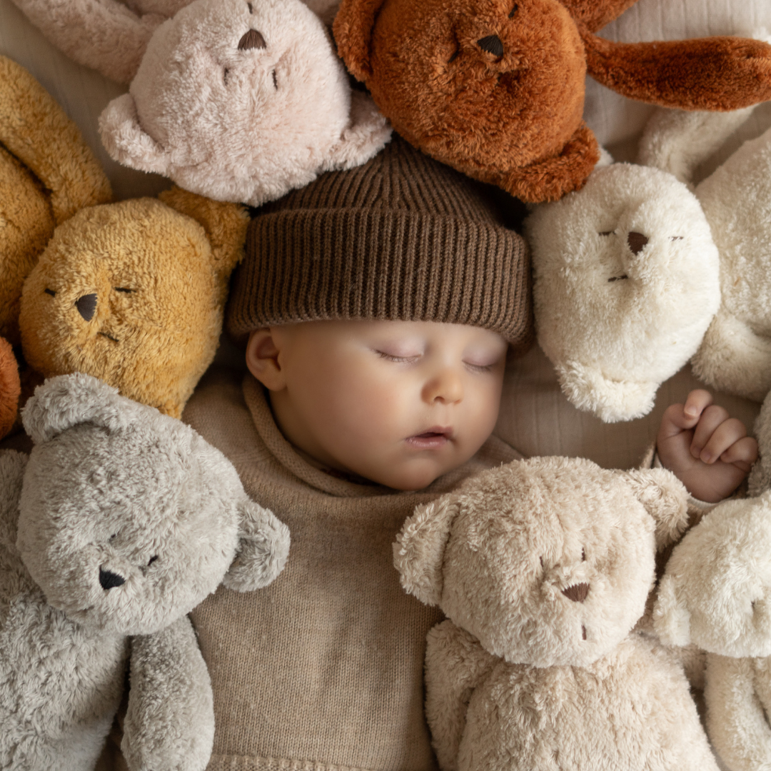 Bear  Moonie 2.0 Organic Humming Baby Sleep Aid Stuffed Toy with Smart Cry Detector