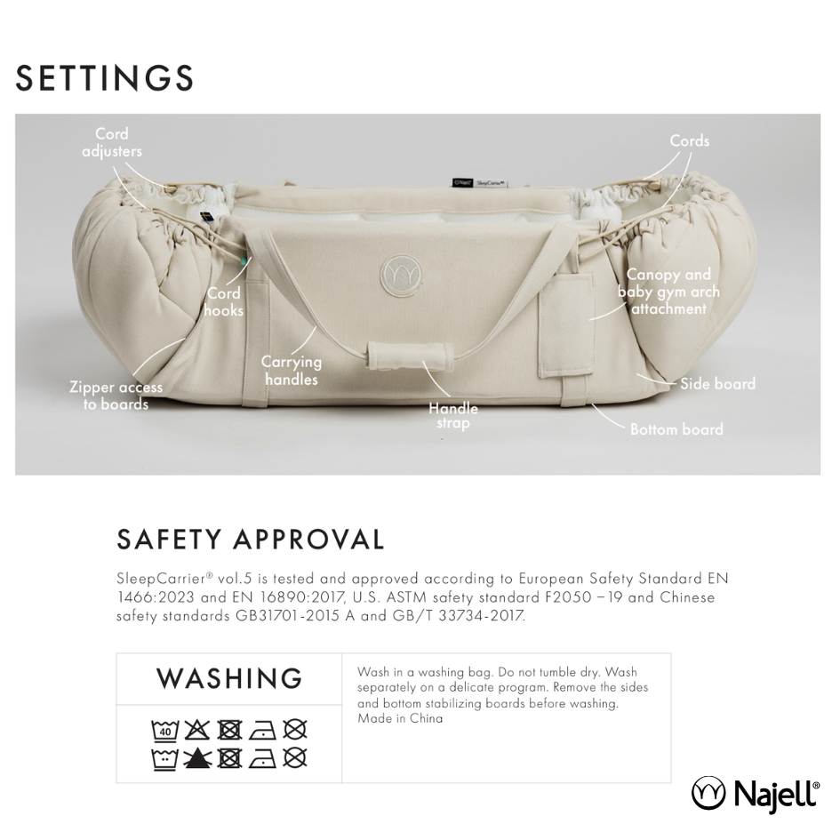 Najell SleepCarrier Volume 5 | babynest + carrycot + playmat in one