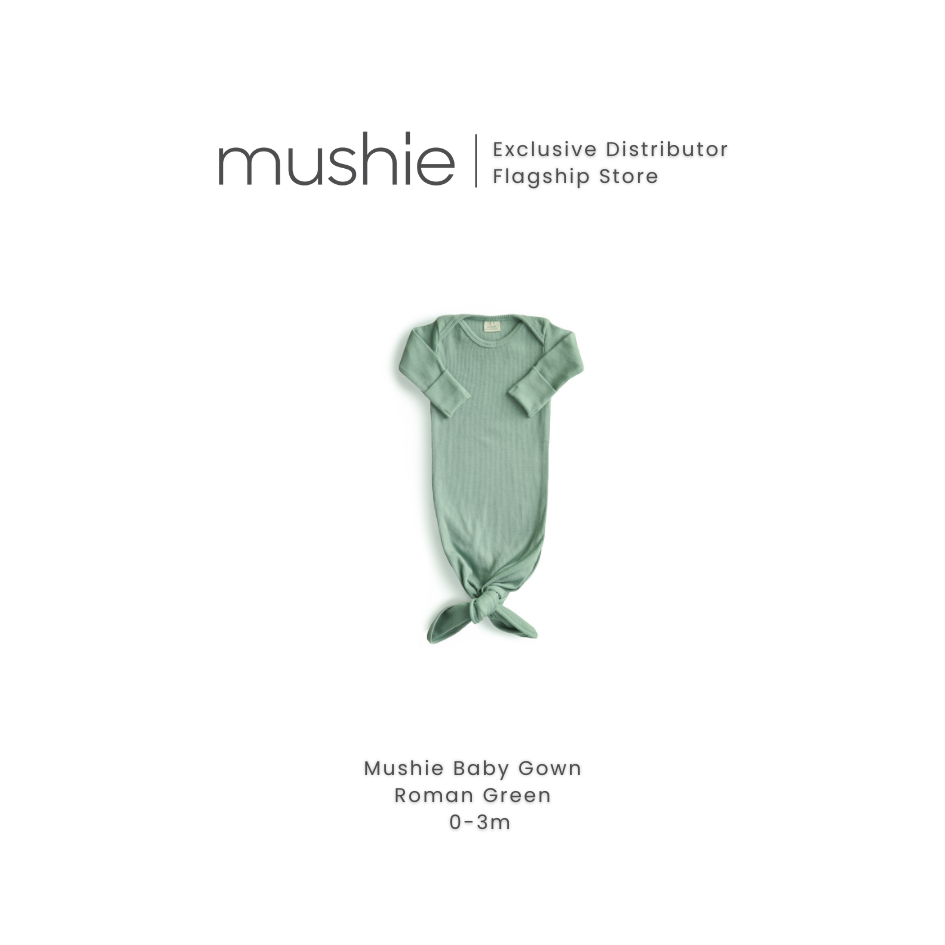 MUSHIE Clothing Ribbed Knotted Baby Gown