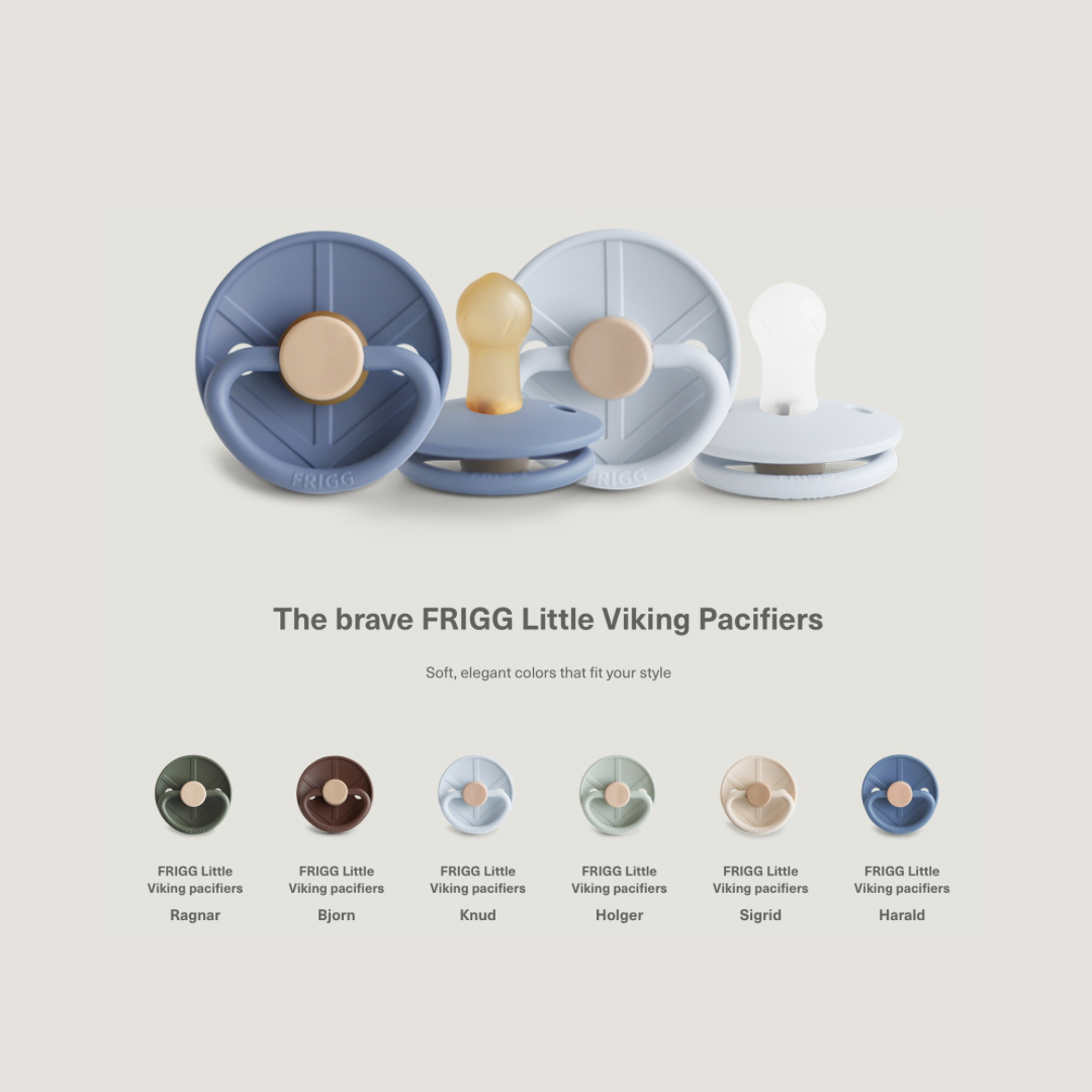 FRIGG Little Vikings Natural Rubber Latex Baby Pacifier (Single Pack)