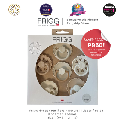 FRIGG 6-Pack Natural Rubber Latex or Silicone Pacifiers | SAVERS PACK