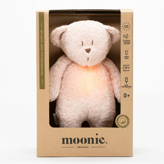 Moonie Organic Humming Bear Rose Baby Sleep Aid with Smart Cry Detector