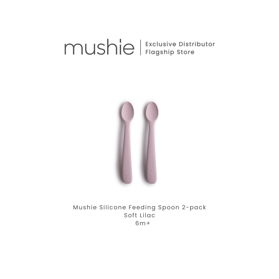 MUSHIE Silicone Feeding Spoons 2-Pack