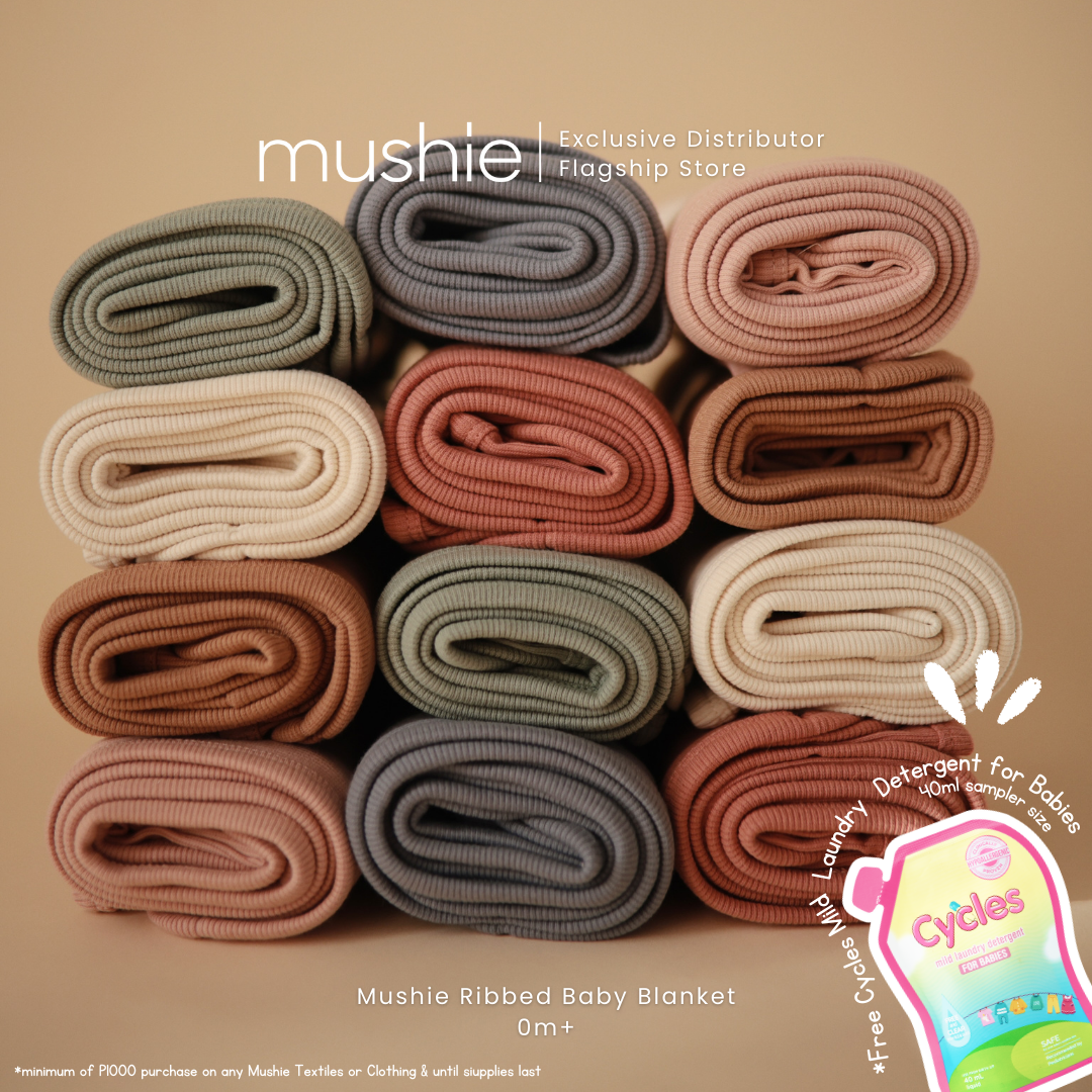 Mushie Organic Cotton Blend Ribbed Softness Baby Blanket