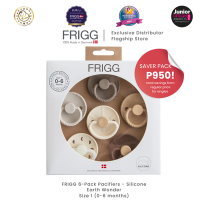 FRIGG 6-Pack Natural Rubber Latex or Silicone Pacifiers | SAVERS PACK