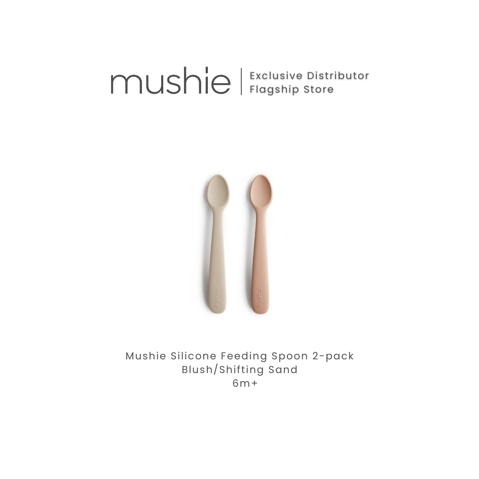 MUSHIE Silicone Feeding Spoons 2-Pack