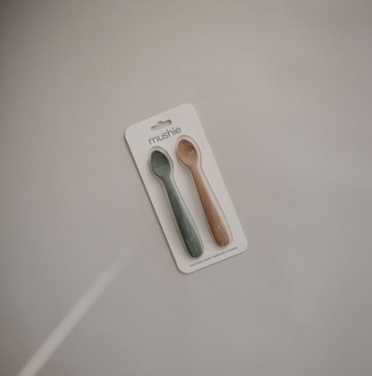 MUSHIE Silicone Feeding Spoons 2-Pack