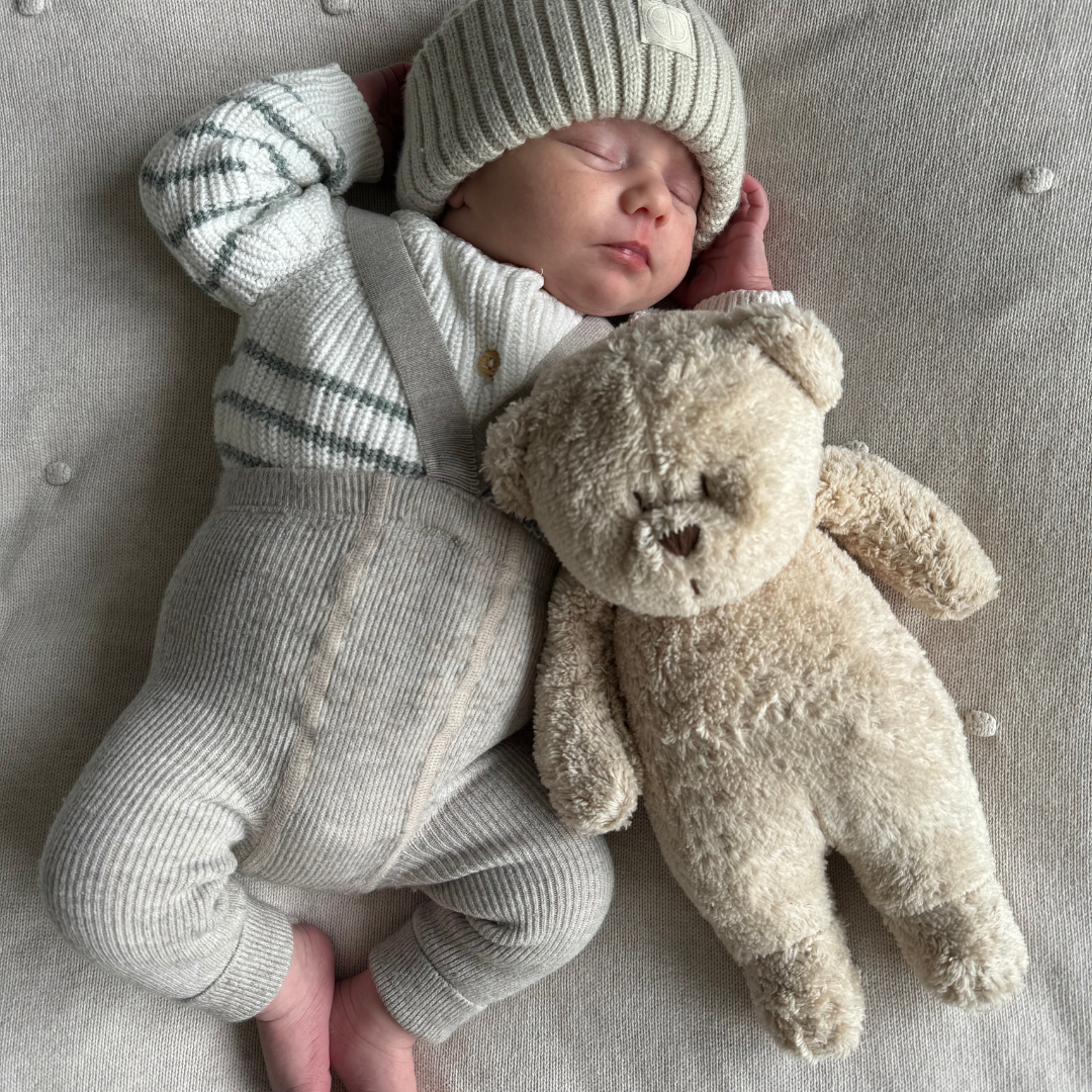 Bear  Moonie 2.0 Organic Humming Baby Sleep Aid Stuffed Toy with Smart Cry Detector