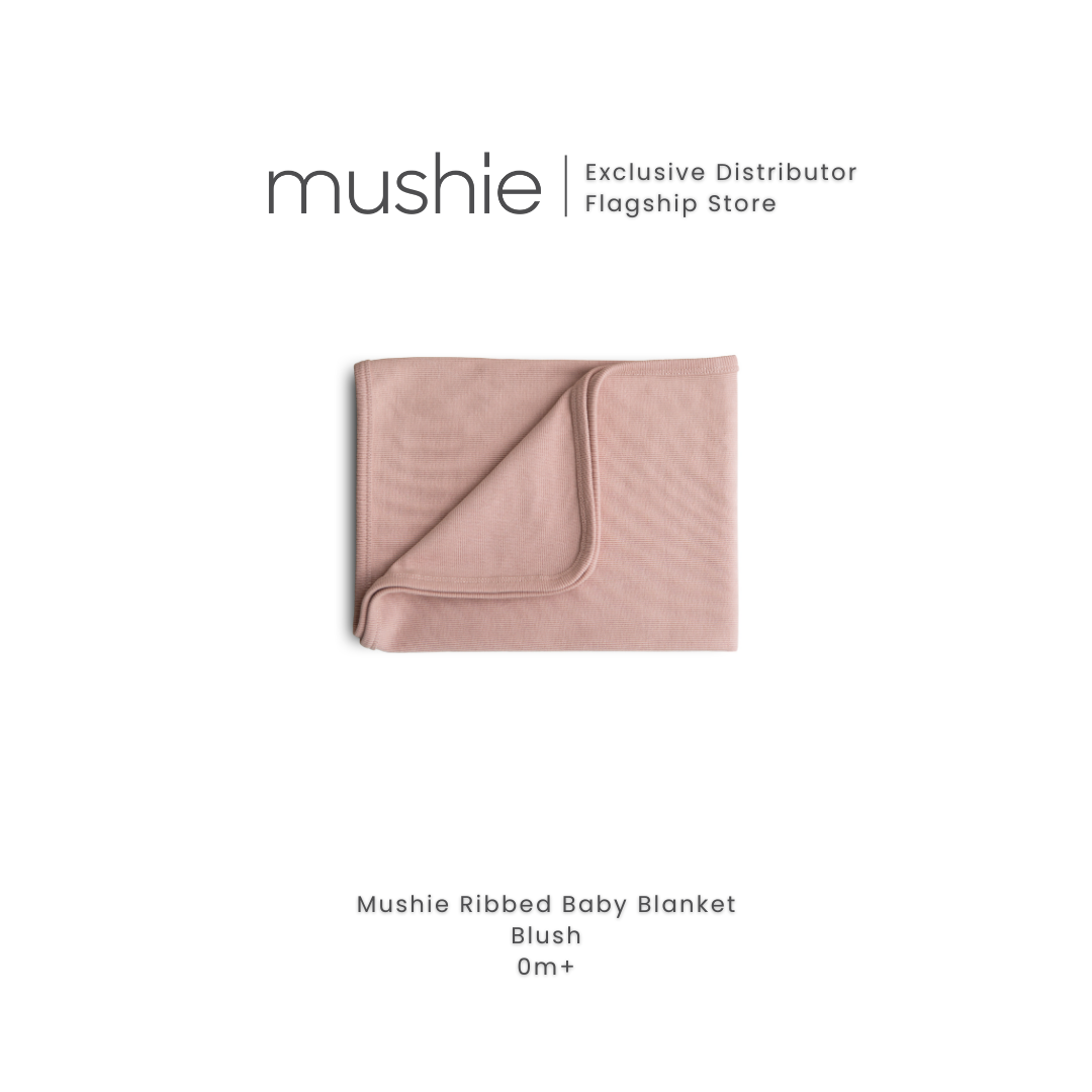 Mushie Organic Cotton Blend Ribbed Softness Baby Blanket