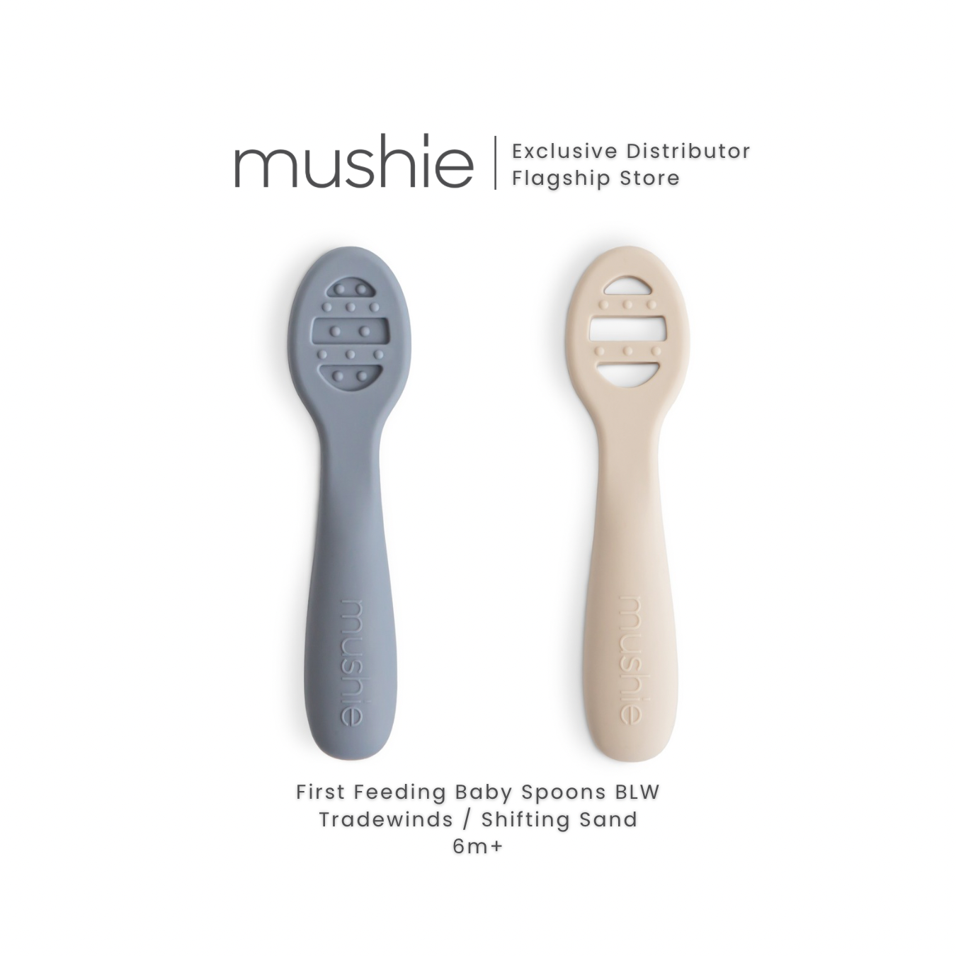 MUSHIE Silicone Feeding Spoons 2-Pack