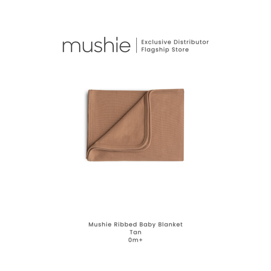 Mushie Organic Cotton Blend Ribbed Softness Baby Blanket
