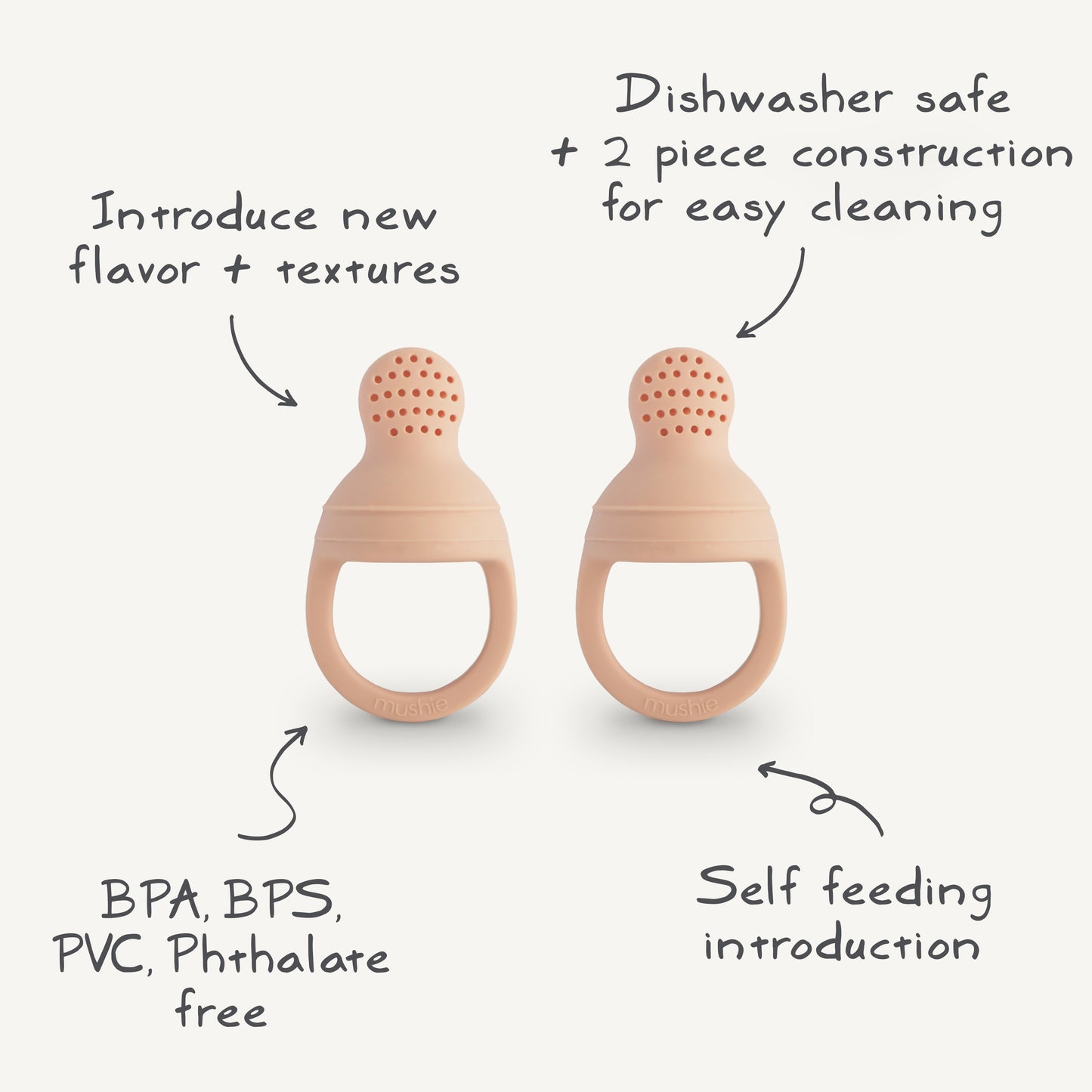 MUSHIE Silicone Fresh Food Feeder 2-Pack