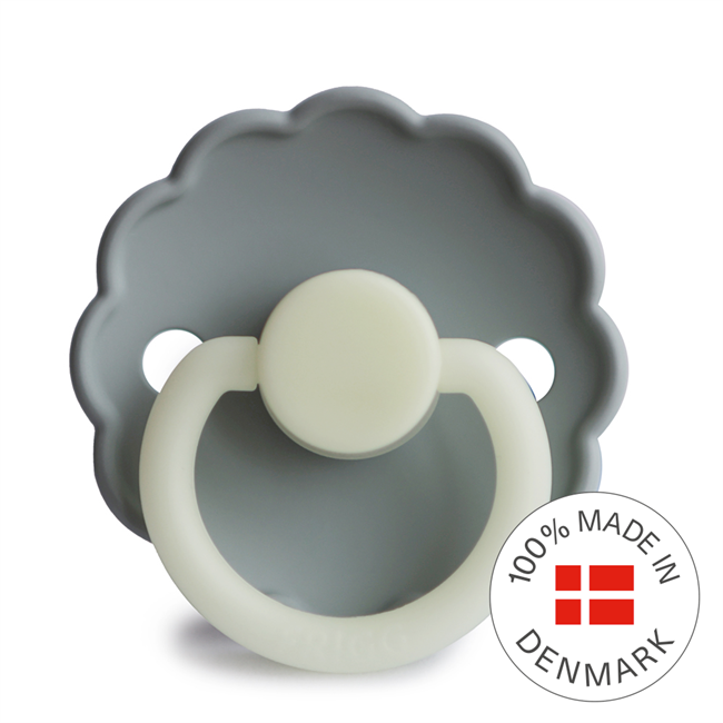 FRIGG Night Glow-in-the-Dark Silicone or Natural Rubber Baby Pacifier (Single Pack)