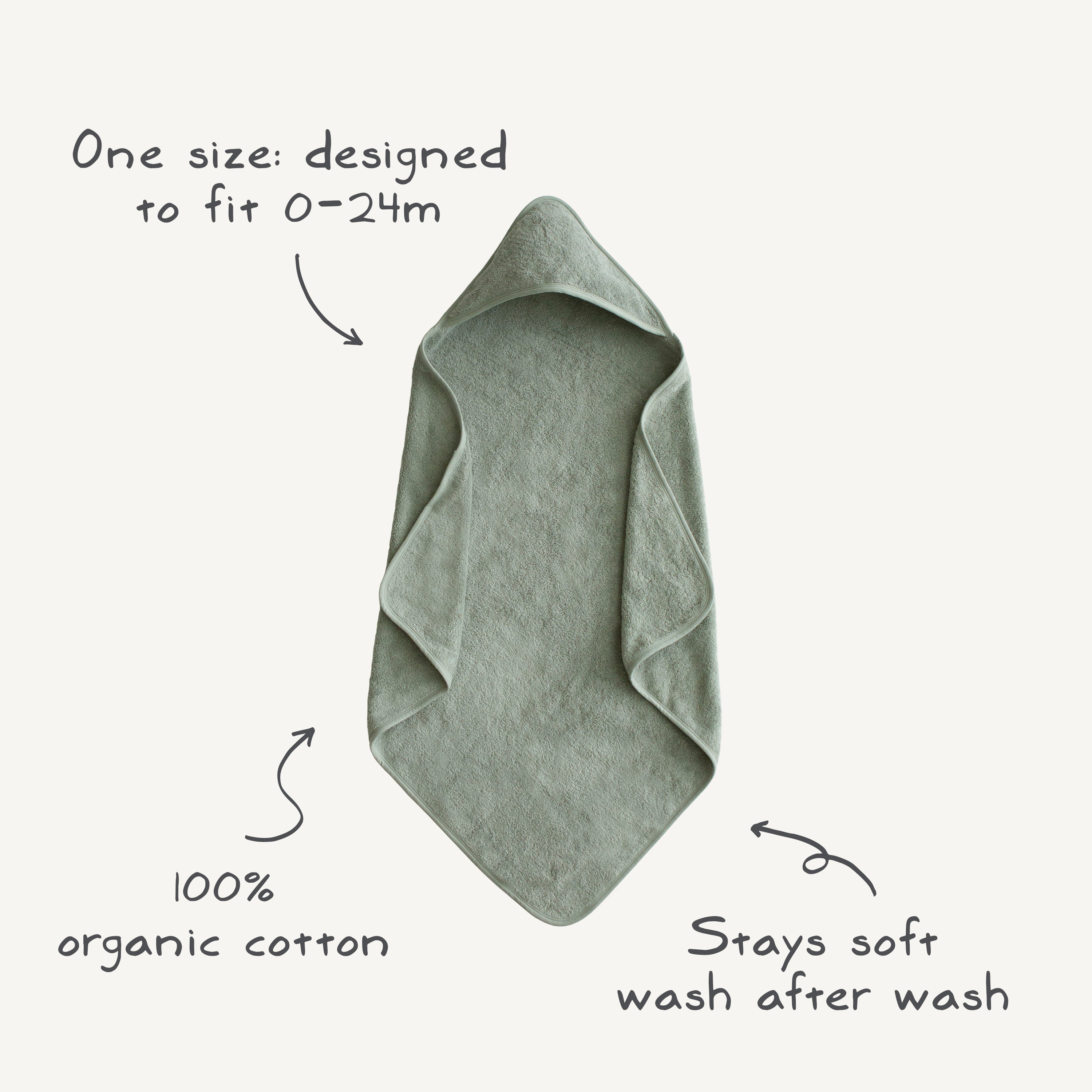 MUSHIE Organic Cotton Baby Hooded Towel