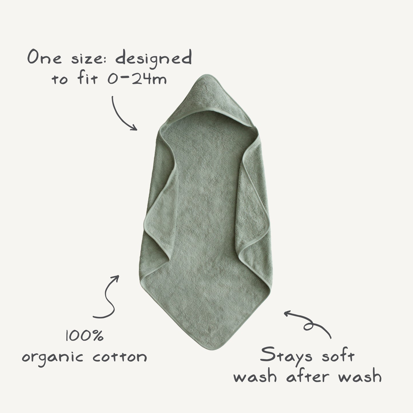 MUSHIE Organic Cotton Baby Hooded Towel